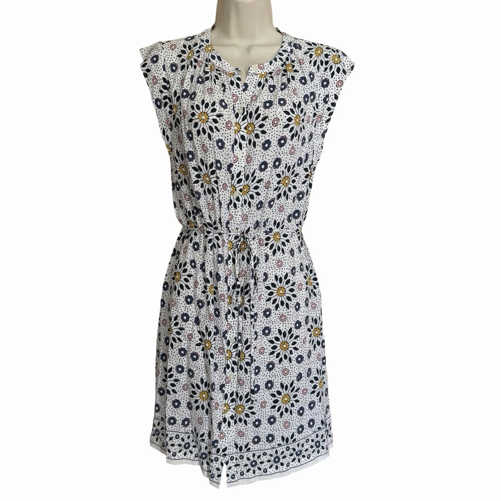 LOFT Painterly Floral Flutter Shirtdress SIZE XS Pockets Cottagecore Colorful